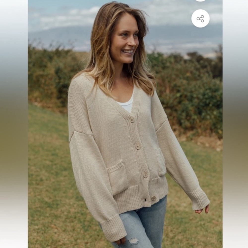Meredith Cozy Cream Cardigan Sweater